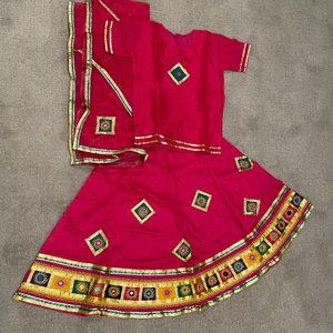 Children magenta choli set